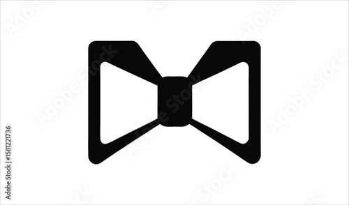 Simple black bow tie icon on a white background for formal wear