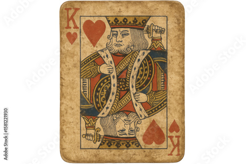 King of hearts playing card on transparent background