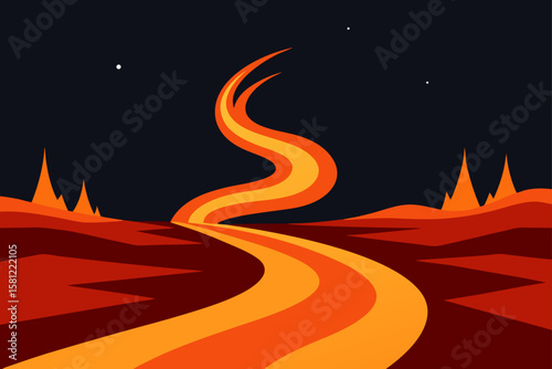 vector illustration of a burning fire