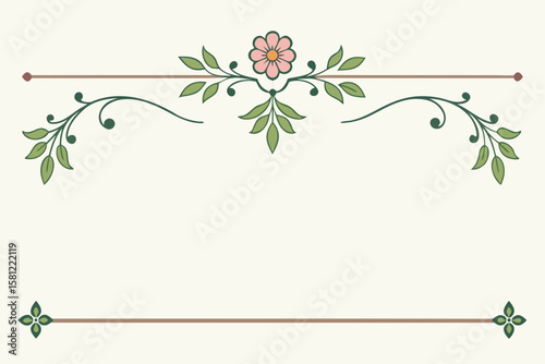 frame with flowers and butterflies