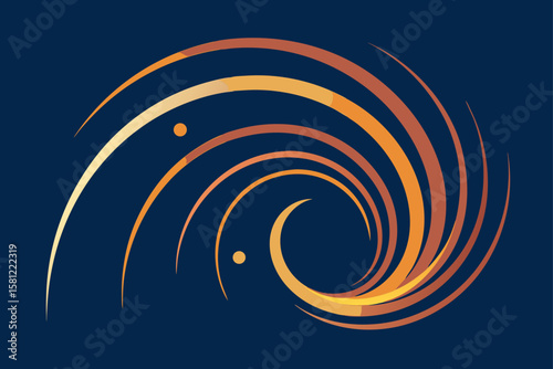 Abstract blue spiral circle design with a light swirl pattern