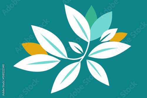 Abstract floral vector illustration featuring natural leaf and flower elements