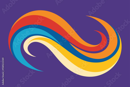 Colorful abstract vector background with swirling light and wave patterns