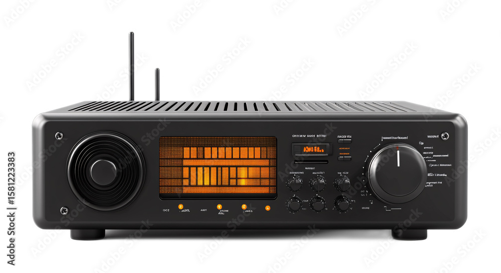 Fototapeta premium Radio Receiver for Vintage and Retro Decor - Isolated on White Background