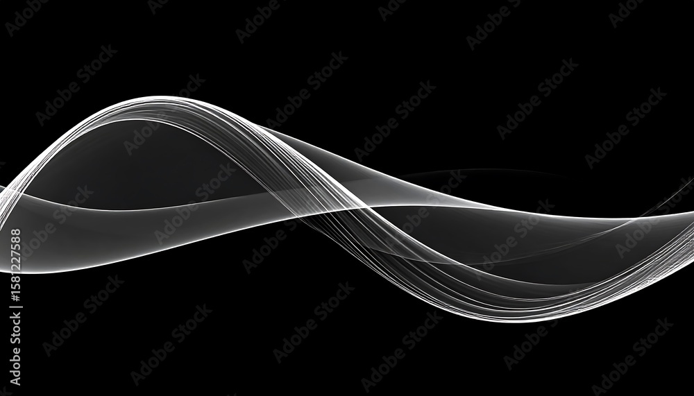 Fototapeta premium Abstract black and white wavy design (1)