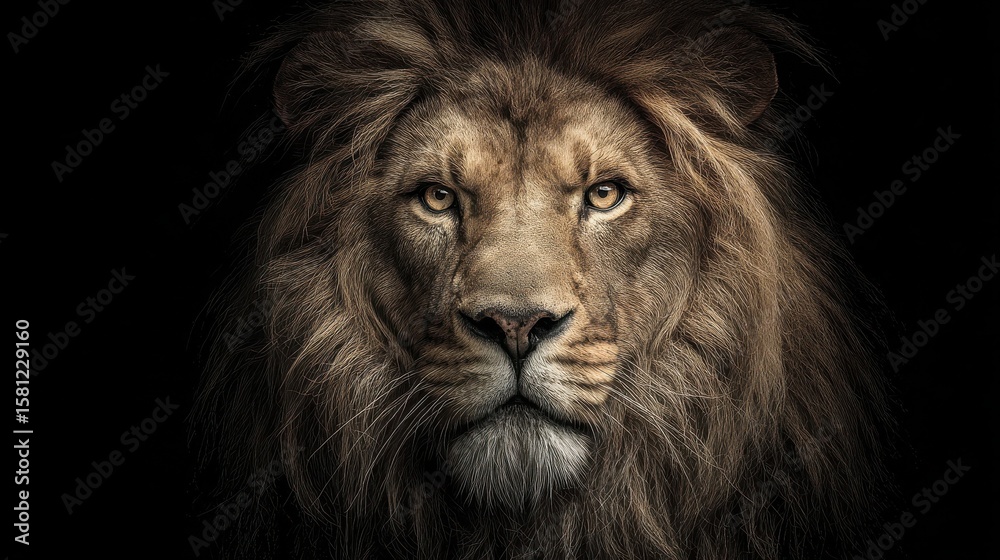 Fototapeta premium lion dramatic portrait