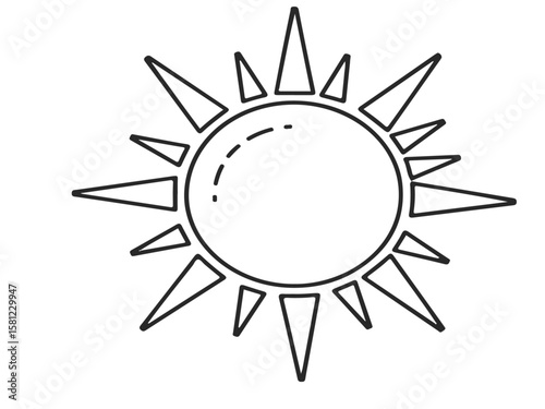 Sun and night moon with stars editable stroke outline icons set isolated on white background flat vector illustration 