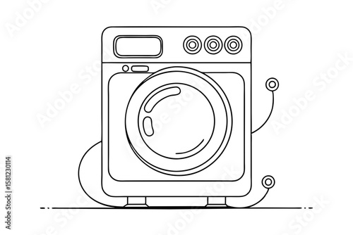 Minimalist Dryer Illustration on a Clean White Background for Product Design
