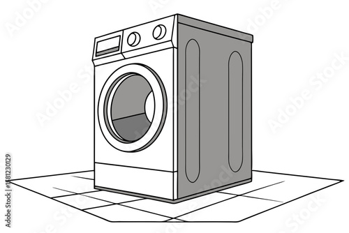 Simple Dryer Vector Graphic on Clean Background for Appliance Projects