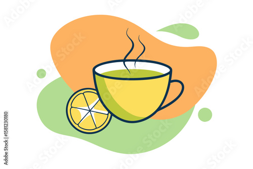 Beverage Design with Strawberries and Oranges in a Fruit Punch Vector