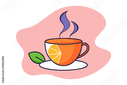 Refreshing Fruit Punch Vector with Ice and Citrus in a Colorful Illustration