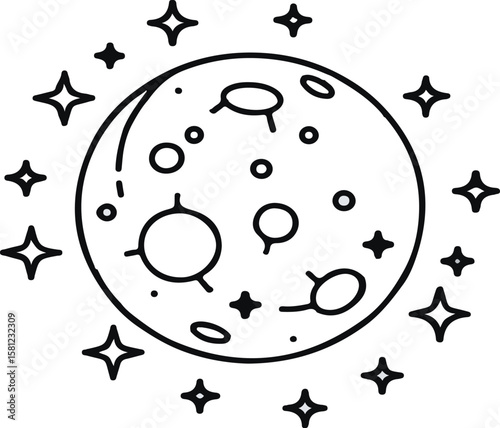 Sun and night moon with stars editable stroke outline icons set isolated on white background flat vector illustration 