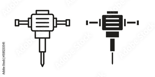 Hydraulic breaker icon. Sign design vectors pack