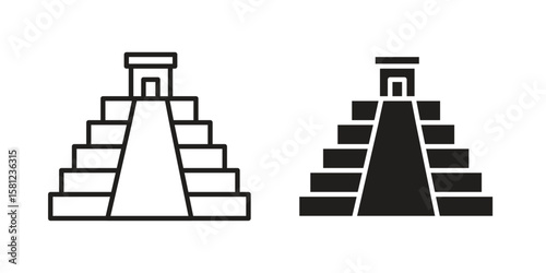 Chichen Itza icon. Sign design vectors pack