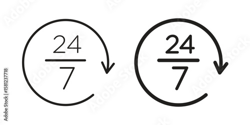 24 7 icon. Sign design vectors pack