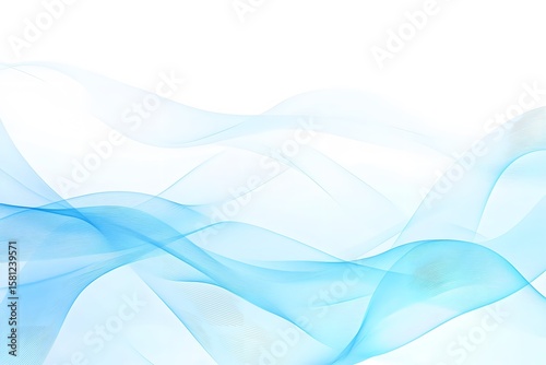 Subtle glowing fiber waves over white-to-blue gradient vector background.