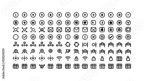 Comprehensive Collection of 95 Maxi and Mini Size Line Icons for Design Projects on transparent background