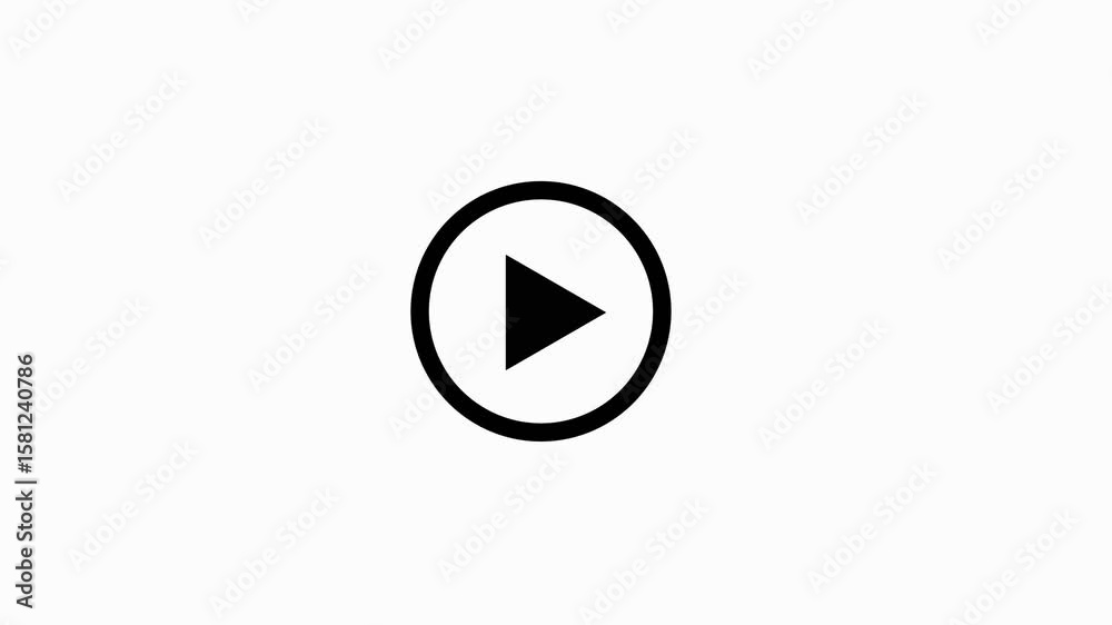 play icon, video play icon for website and mobile design animation. Press to play. video play icon design animation. glowing play button animation. glowing play button