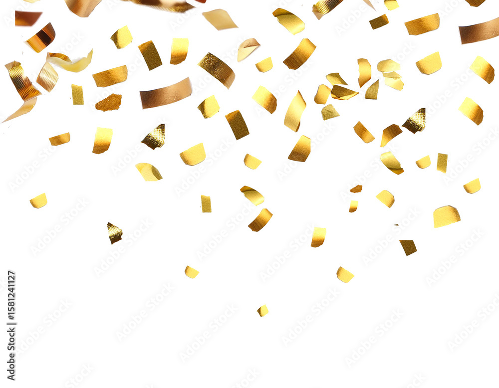 Fototapeta premium Gold confetti isolated 