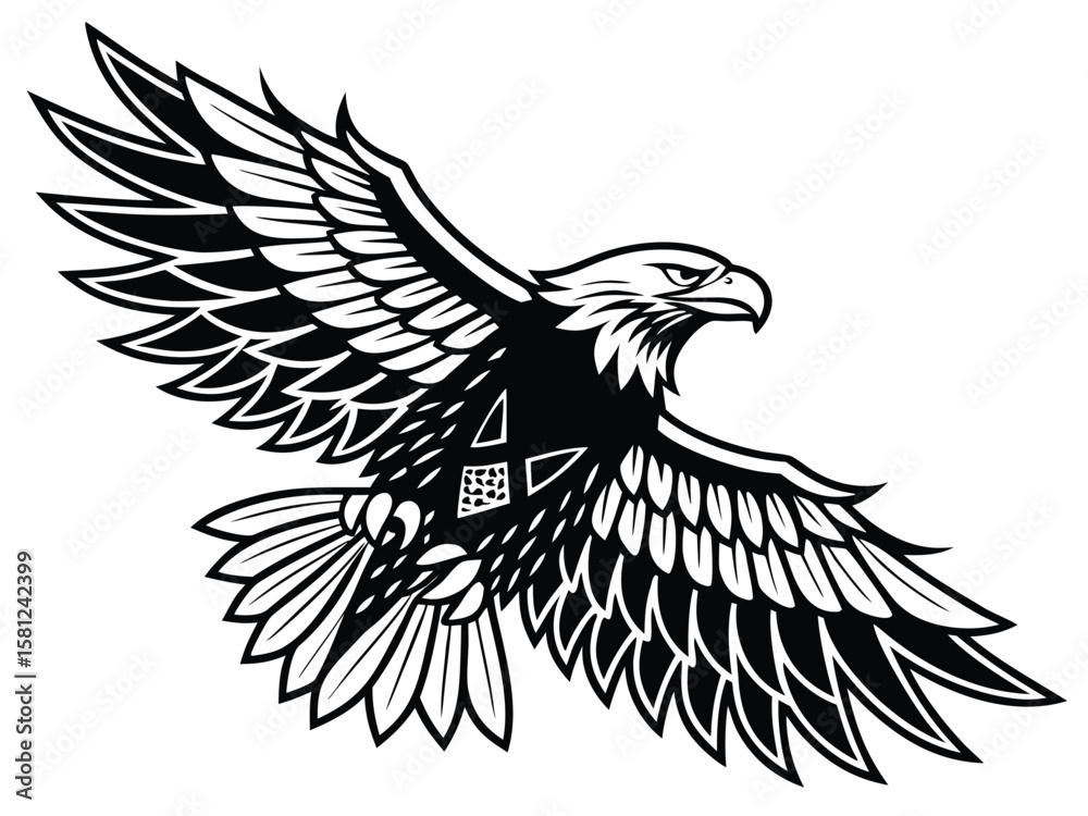 Obraz premium -vector-tattoo-icon-of---eagle----.eps