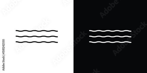 Wave icon. Black illustration isolated for graphic and web design.
