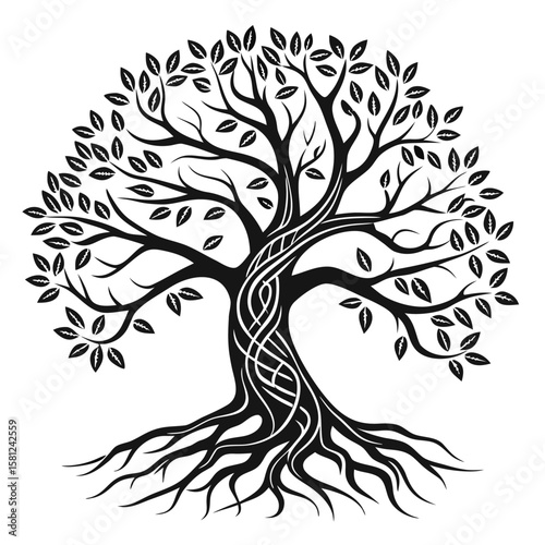vector-tattoo-icons-of-a-yggdrasil-tree--mythological.eps