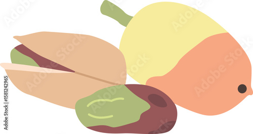 Pistachio nut seed vector illustration