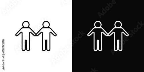 Twin icon. Black illustration isolated for graphic and web design.