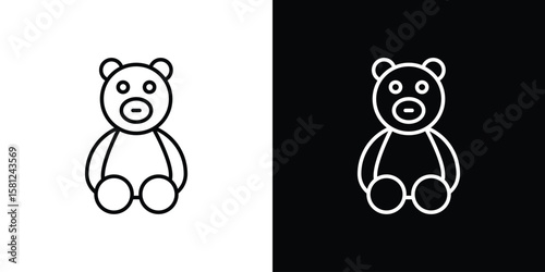 Teddy bear icon. Black illustration isolated for graphic and web design.