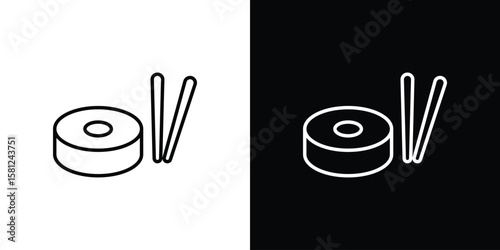 Sushi icon. Black illustration isolated for graphic and web design.