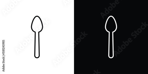 Spoon icon. Black illustration isolated for graphic and web design.