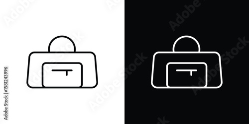 Sports bag icon. Black illustration isolated for graphic and web design.