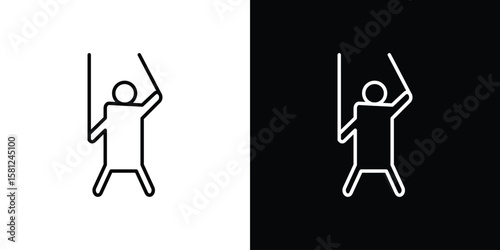 Puppet icon. Black illustration isolated for graphic and web design.