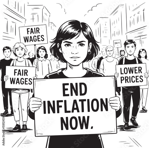 People protesting for fair wages and lower prices demonstration crowd