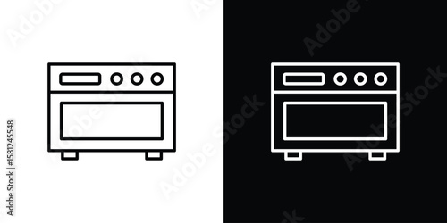 Oven icon. Black illustration isolated for graphic and web design.
