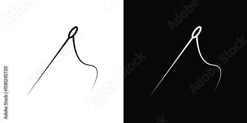 Needle icon. Black illustration isolated for graphic and web design.