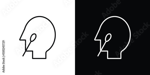 Nasal swab icon. Black illustration isolated for graphic and web design.