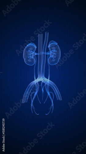 Human kidney scan medical concept