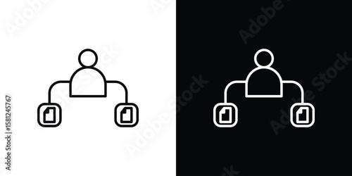 Multitask icon. Black illustration isolated for graphic and web design.