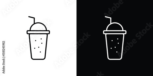 Milkshake icon. Black illustration isolated for graphic and web design.