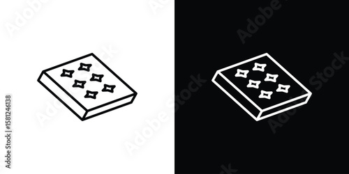 Mattress icon. Black illustration isolated for graphic and web design.