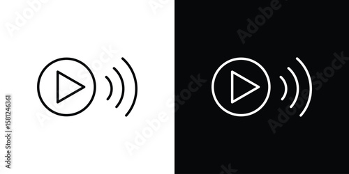 Livestream icon. Black illustration isolated for graphic and web design.
