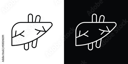 Liver icon. Black illustration isolated for graphic and web design.