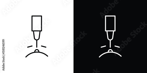Laser machine icon. Black illustration isolated for graphic and web design.