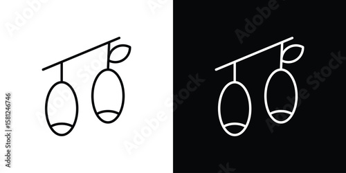 Jujube icon. Black illustration isolated for graphic and web design.