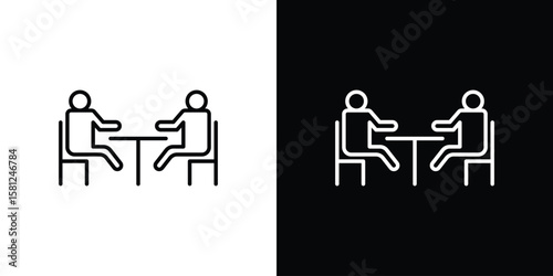 Job interview icon. Black illustration isolated for graphic and web design.
