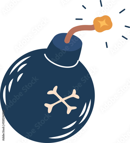 Pirate bomb burning wick fuse