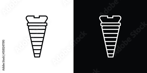 Implant Fixture icon. Black illustration isolated for graphic and web design.