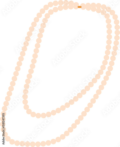 Pearl beads luxury necklace vector illustration