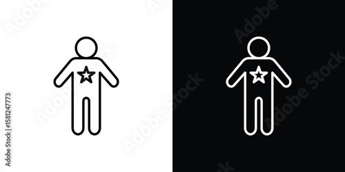 Good human icon. Black illustration isolated for graphic and web design.